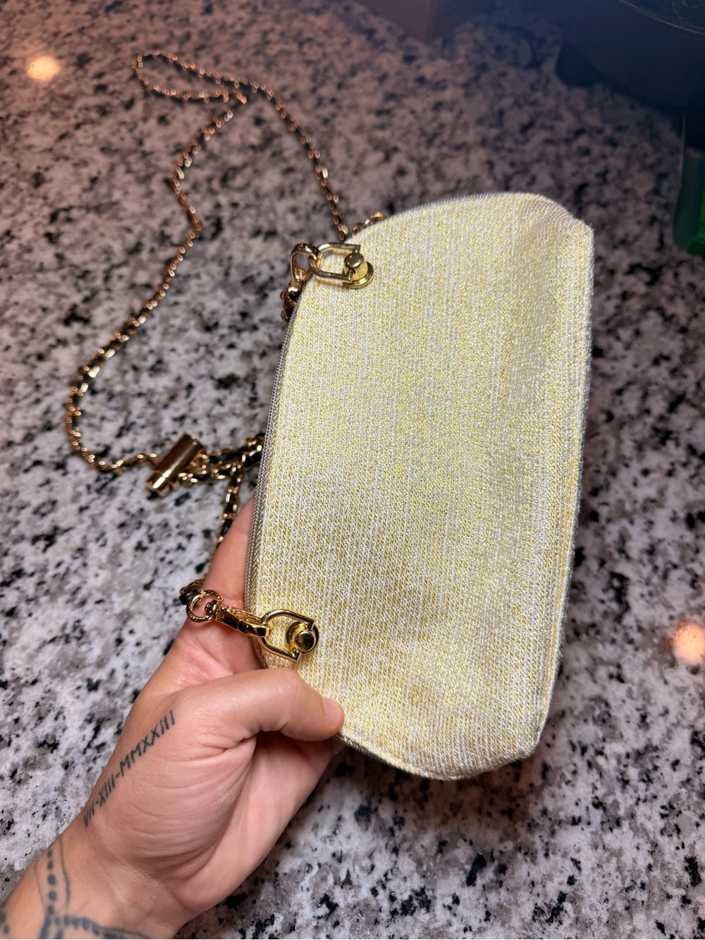 Dior Metallic Gold Crossbody Clutch with Chain Strap - Picture 6 of 8